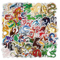 50/100 autocollants de graffiti mignons de dragon pour la décoration d'ordinateurs, autocollants imperméables, récompenses, papeterie, autocollants pour carnets