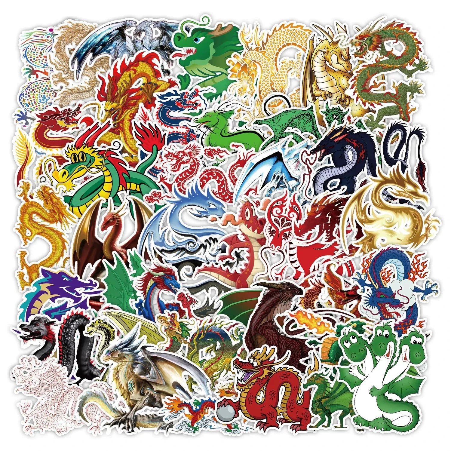 50/100 autocollants de graffiti mignons de dragon pour la décoration d'ordinateurs, autocollants imperméables, récompenses, papeterie, autocollants pour carnets