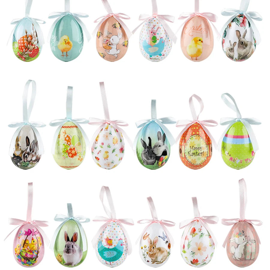 6 Pcs Easter Eggs Bunny Easter Decoration Basket 7 Cm Foam Eggs Home Decor Festoons Hen Party Room Deco Easter Decoration 2024
