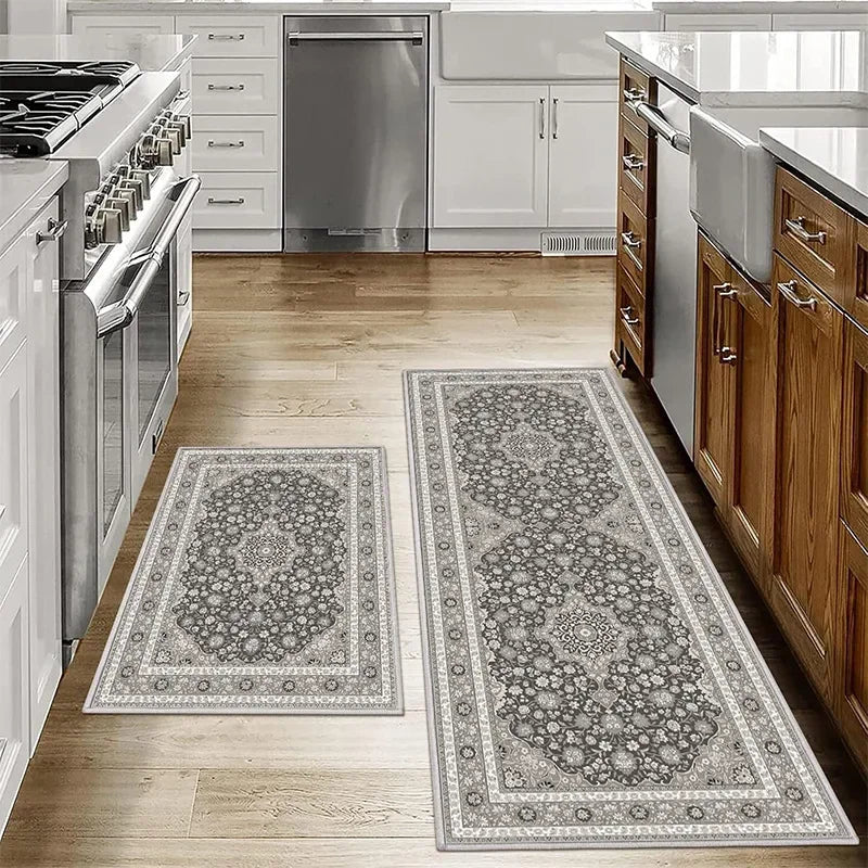 VIKAMA 1/2PCS Alfombras de cocina bohemias antideslizantes lavables para baño, felpudos para puerta, pasillo, alfombras de pasillo, decoración del hogar