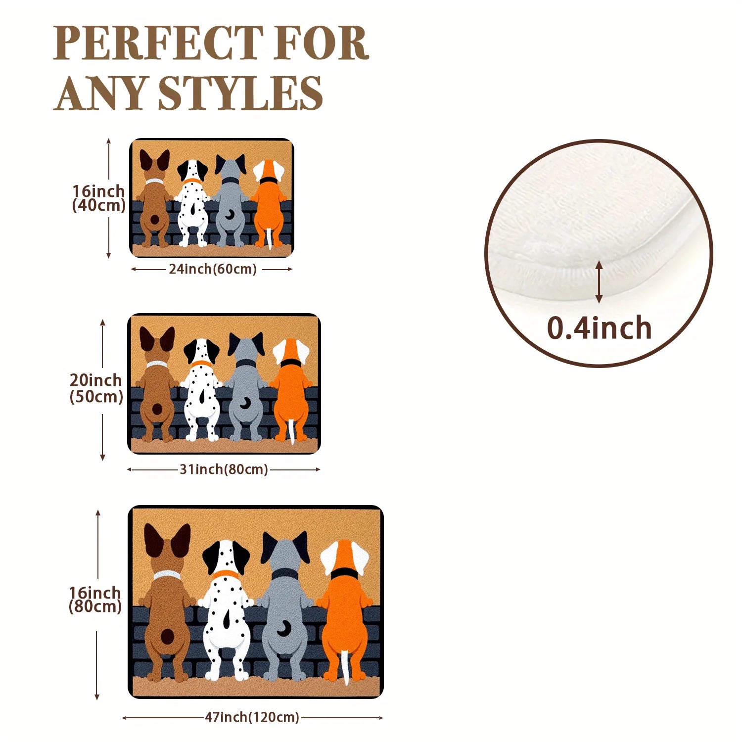 Tapis de dessin animé VIKAMA quatre chiots paillasson tapis de bienvenue tapis de salon pour chambre à coucher tapis d'extérieur décoration de la maison