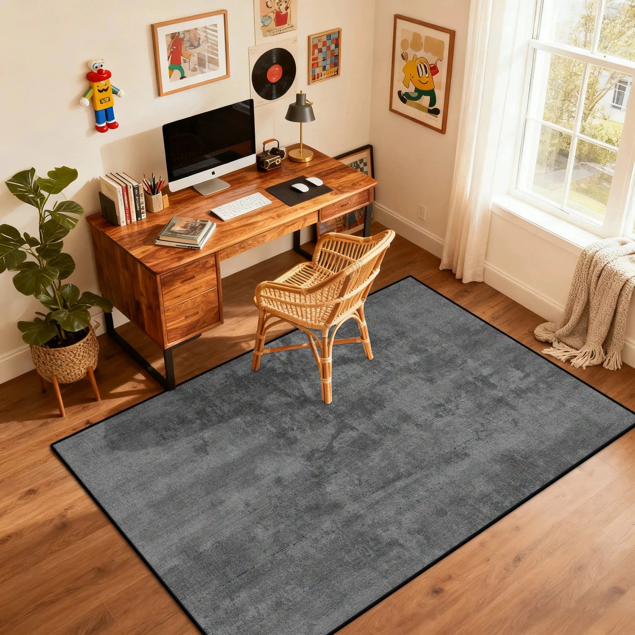 Alfombra de lujo para dormitorio VIKAMA, alfombra para sala de estar, cojín antideslizante y fácil de limpiar para silla de escritorio de oficina, decoración del hogar