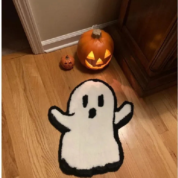 Alfombra con fantasma de Halloween VIKAMA, suave y cómoda de imitación cachemira, decoración para el hogar, dormitorio, felpudo para entrada.