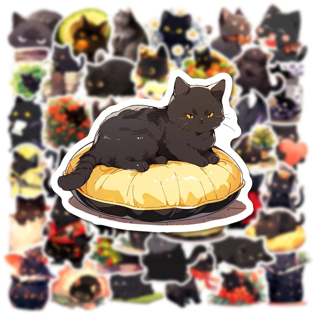 10/30/50 Pièces Autocollants Mignons de Dessin Animé Chat Graffiti Décalque Scrapbook Journal Téléphone Moto Ordinateur Portable Kawaii Imperméable Autocollant Jouet pour Enfants