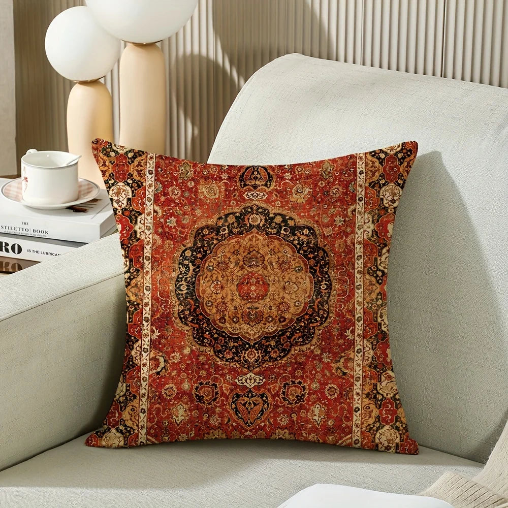 VIKAMA Funda de Almohada Bohemio Retro, Funda de Cojín Étnico Nórdico, Lavable, Cierre con Cremallera, Decoración para Sofá y Dormitorio