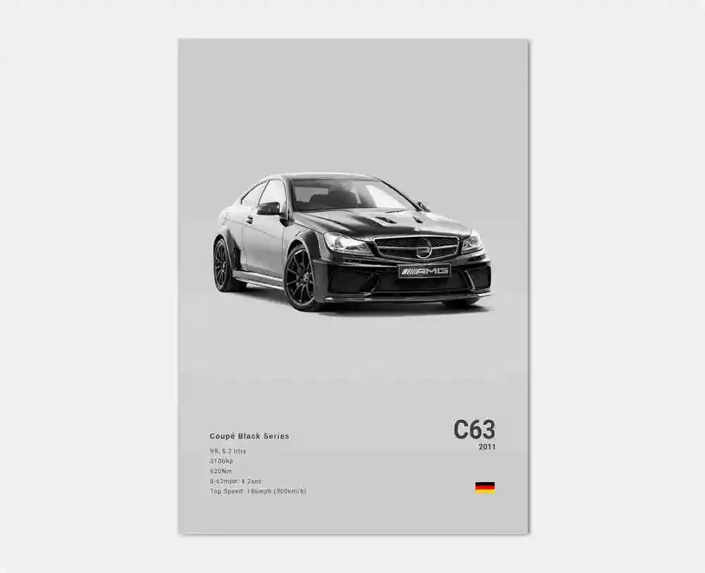 Classic Luxury Black and White Sports Car Wall Art G63 SL Gtr Sedan HD Canvas Painting Poster and Printed Home Living Room Decor