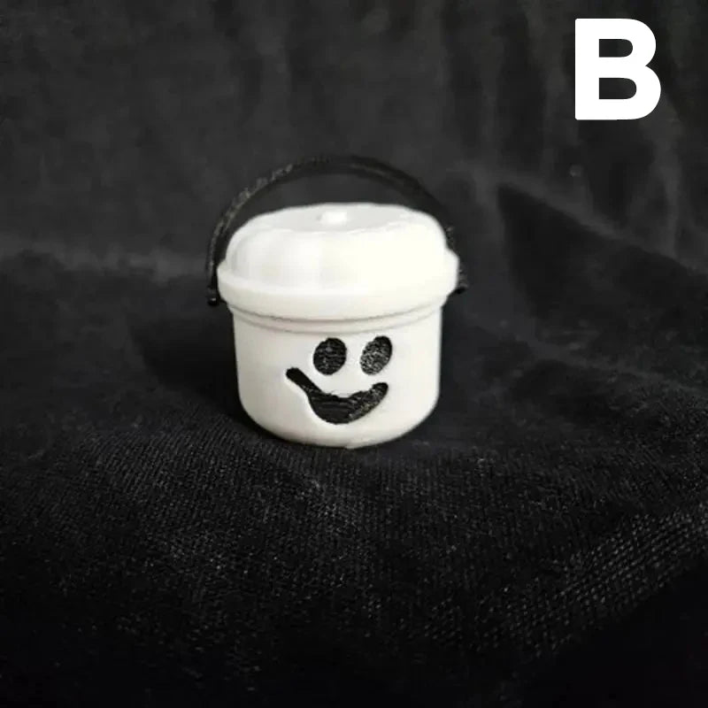 Pumpkin Lantern Bucket Mini Halloween Nostalgia Bucket Candy Jar Trick or Treat Basket Halloween Small Candy Bucket orang