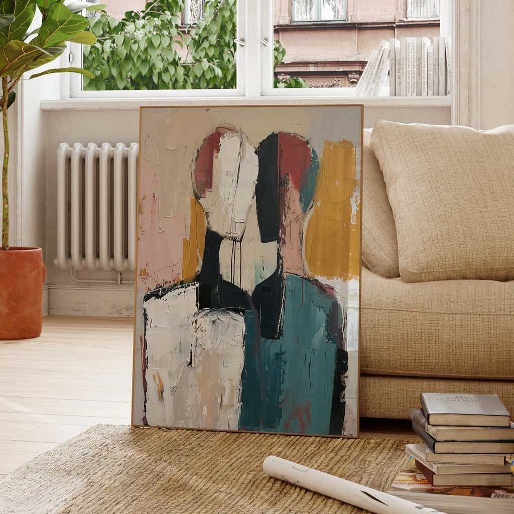 Pintura de arte abstracto moderno "Almas entrelazadas" Lienzo Póster Cuadro para sala de estar dormitorio arte de pared decoración del hogar