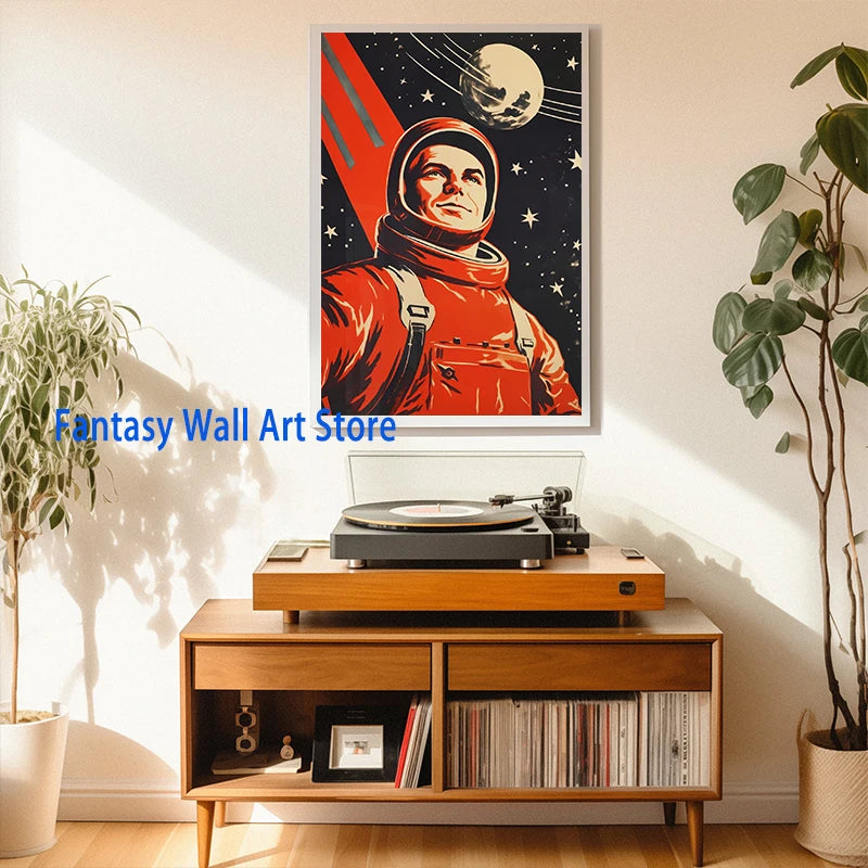 Póster Artístico de Viajes Espaciales, Cómic Vintage, Póster Alienígena Divertido, Alienígena con Decoración Humana para Pared, Humor de Bar, Decoración Retro, Lienzo Impreso de los 90