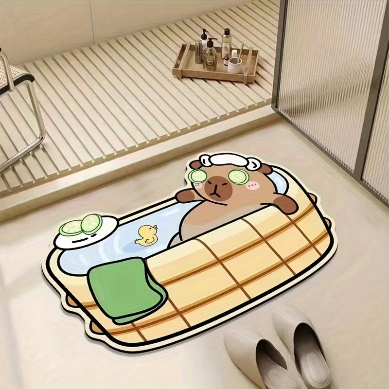 VIKAMA Linda Alfombra de Oso de Dibujos Animados Alfombra de Cocina Felpudo Alfombra de Bienvenida Alfombra de Baño Alfombra de Dormitorio Alfombra de Sala de Estar Decoración del Hogar