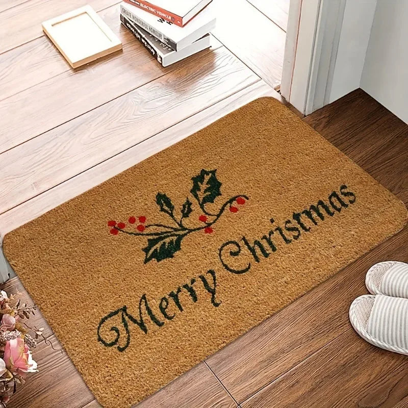 VIKAMA 2025 Paillasson de Noël Renne Tapis de cuisine Intérieur Extérieur Tapis d'entrée Décoration de Noël Bonne Année 2026