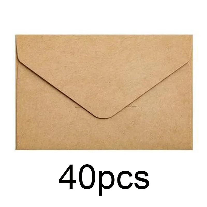 20/40/80PCS Classical White Black Kraft Blank Mini Paper Window Envelopes Wedding Invitation Envelope Gift Envelope