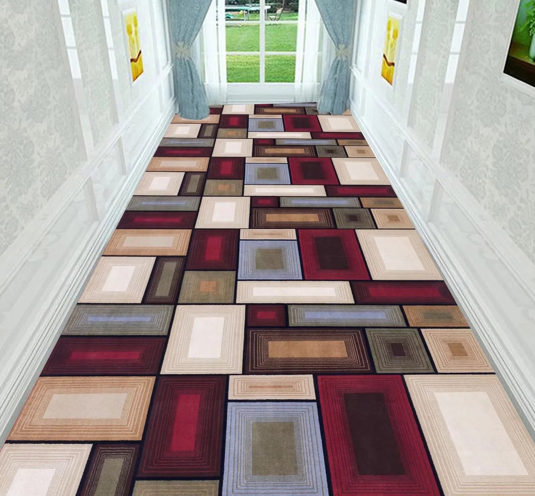 Alfombra de cocina de cuadros de alta calidad VIKAMA, alfombra larga para el suelo, felpudo fino, alfombra para sala de estar, alfombra para dormitorio, decoración del hogar