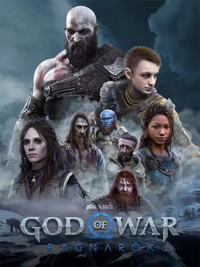 God of War Ragnarok 2022 Poster - Kratos Themed Wall Art for Gaming Room Decor
