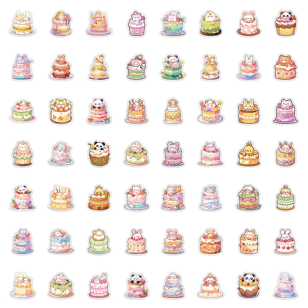 10/30/60 unids Lindo Pastel Animal de dibujos animados Estética Pegatinas Decoración DIY Ordenador portátil Maleta Cuaderno Papelería Pegatina para Niños Juguete