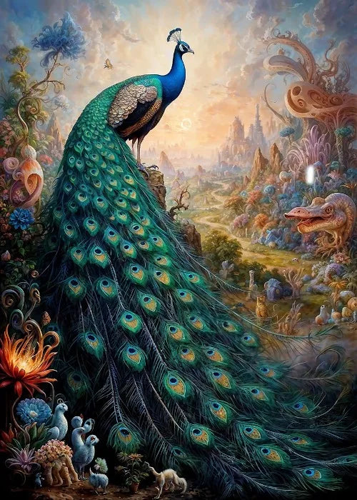 Affiches Animaux Sauvages Safari Surréaliste Décor Mural Esthétique Animal Totem Monde Surréaliste Lion Éléphant Tigre Lapin Renard Impressions sur Toile