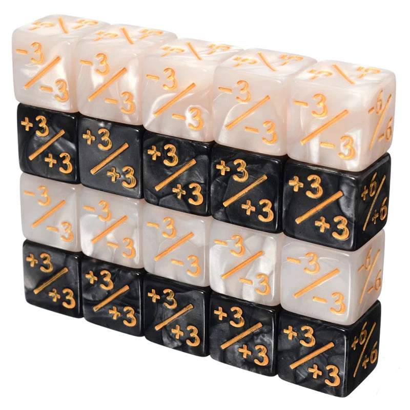 10 dados de 16mm de 6 caras para contadores +1/-1, dados de juguete para niños, dados de conteo para MTG Magic The Gathering, fichas de juego de cartas y dados de lealtad