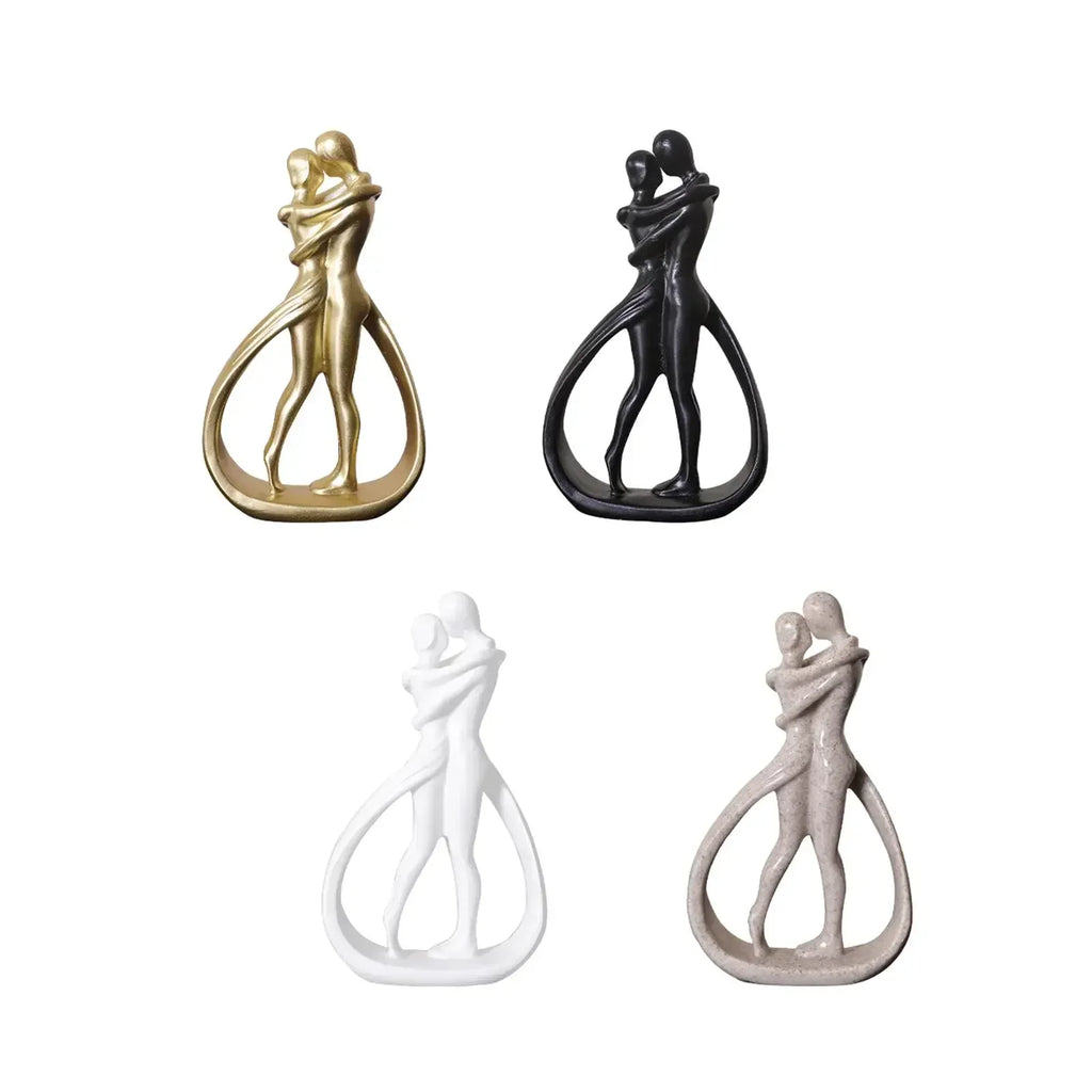 Statue abstraite de couple, objets d'artisanat, figurine de bureau, collection, statue d'amoureux enlacés pour étagère, mariage, maison, bibliothèque, bureau