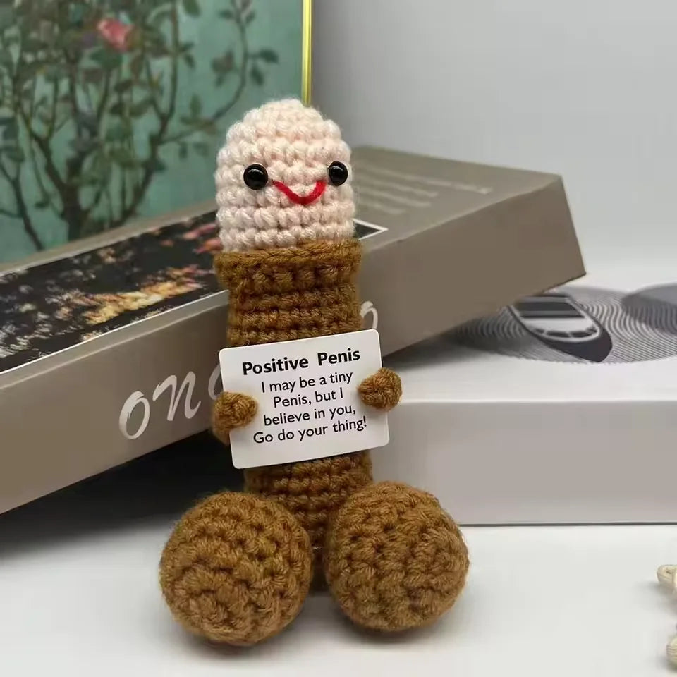 Cornichons de soutien émotionnel faits à la main Mini cadeau drôle de concombre Ornements mignons tissés à la main Poupée en crochet Tricot Cadeau de Noël