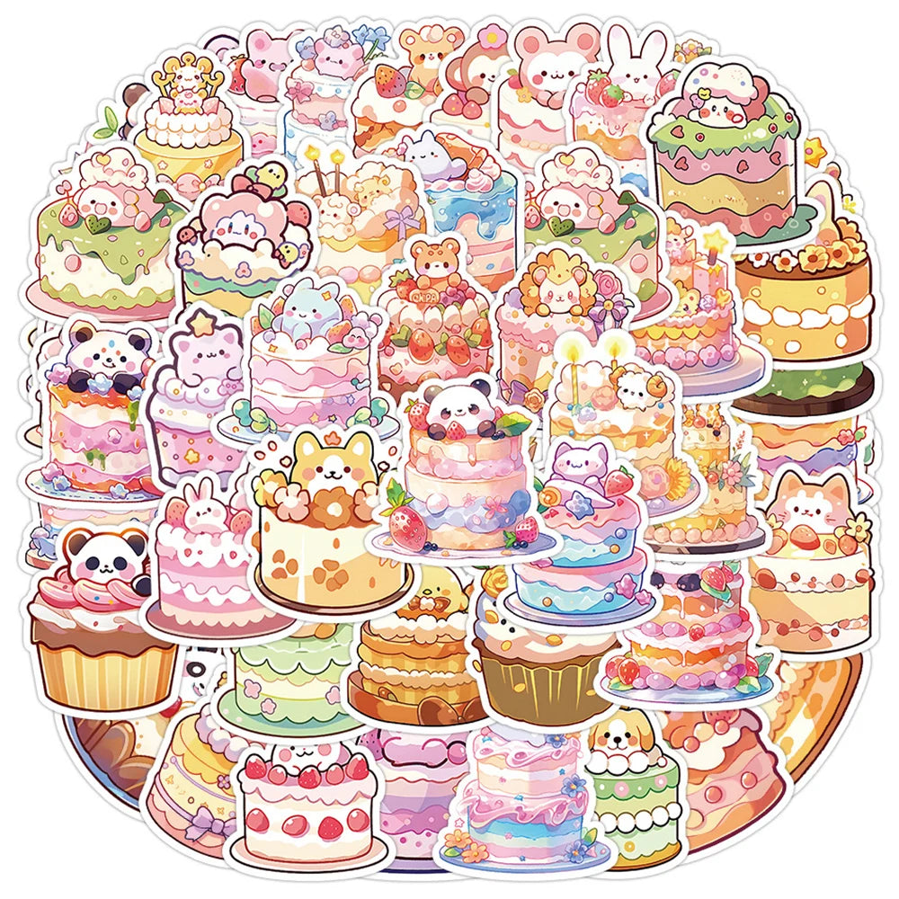 10/30/60 unids Lindo Pastel Animal de dibujos animados Estética Pegatinas Decoración DIY Ordenador portátil Maleta Cuaderno Papelería Pegatina para Niños Juguete