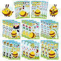 8/16/24PCS Juguete Pegatinas de Rompecabezas Expresiones de Abejas de Dibujos Animados Haz Pegatinas de Caras Manualidades DIY Pegatinas Impermeables