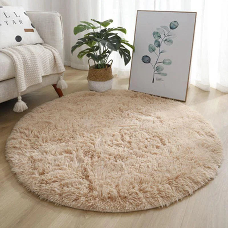 VIKAMA Alfombra redonda rosa Esponjosa Suave para Suelos Alfombra para Habitación de Niñas Castillo de Princesas Alfombra de Peluche para Sala de Estar Decoración del Hogar