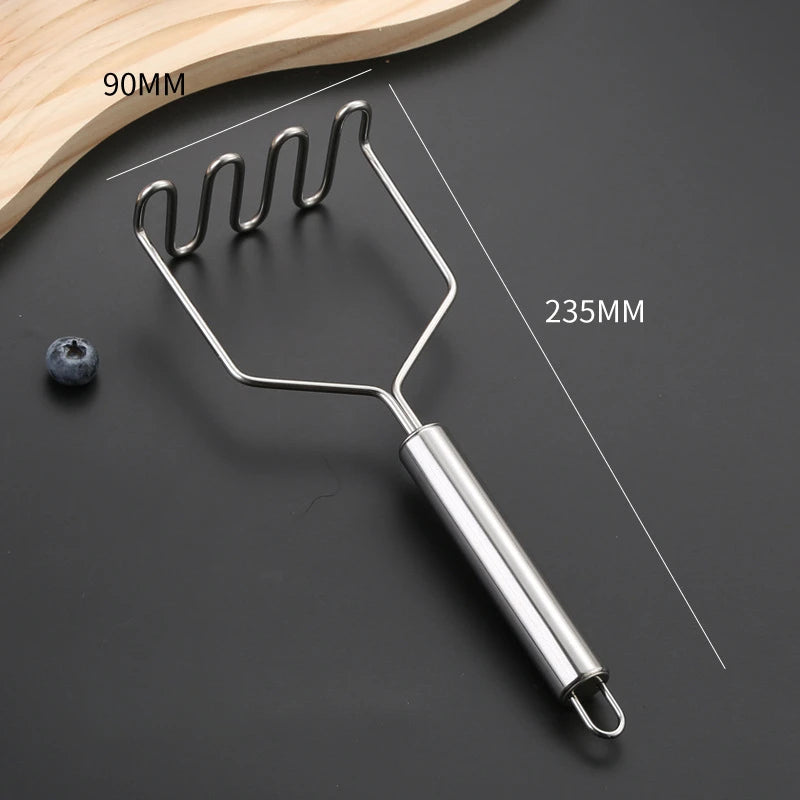 Machacador de patatas de acero inoxidable, triturador manual de frutas y verduras, máquina de presión de barro, triturador de alimentos para niños, utensilio complementario de cocina