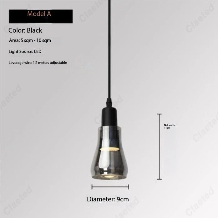 Lustre LED minimaliste moderne européen en verre pour bar, restaurant, salon, café, chambre à coucher, éclairage décoratif