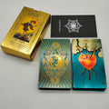 Jeu de société de cartes oracle de tarot de luxe en feuille d'or à bon rapport qualité-prix, avec un bel emballage en plastique, pour débutants