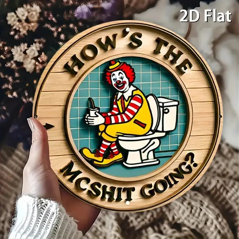 [Payaso Vintage] 1 letrero vintage de pared de aluminio con diseño de payaso | Plano 2D | Aluminio | Decoración humorística, duradero | Hogar, Garaje