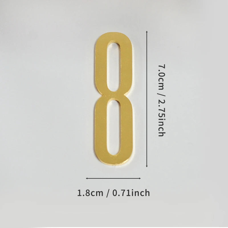 Golden Door Number with Magnets 7cm Metal House Number Apartment Door Number for Outdoor Hotel Home Mailbox Label