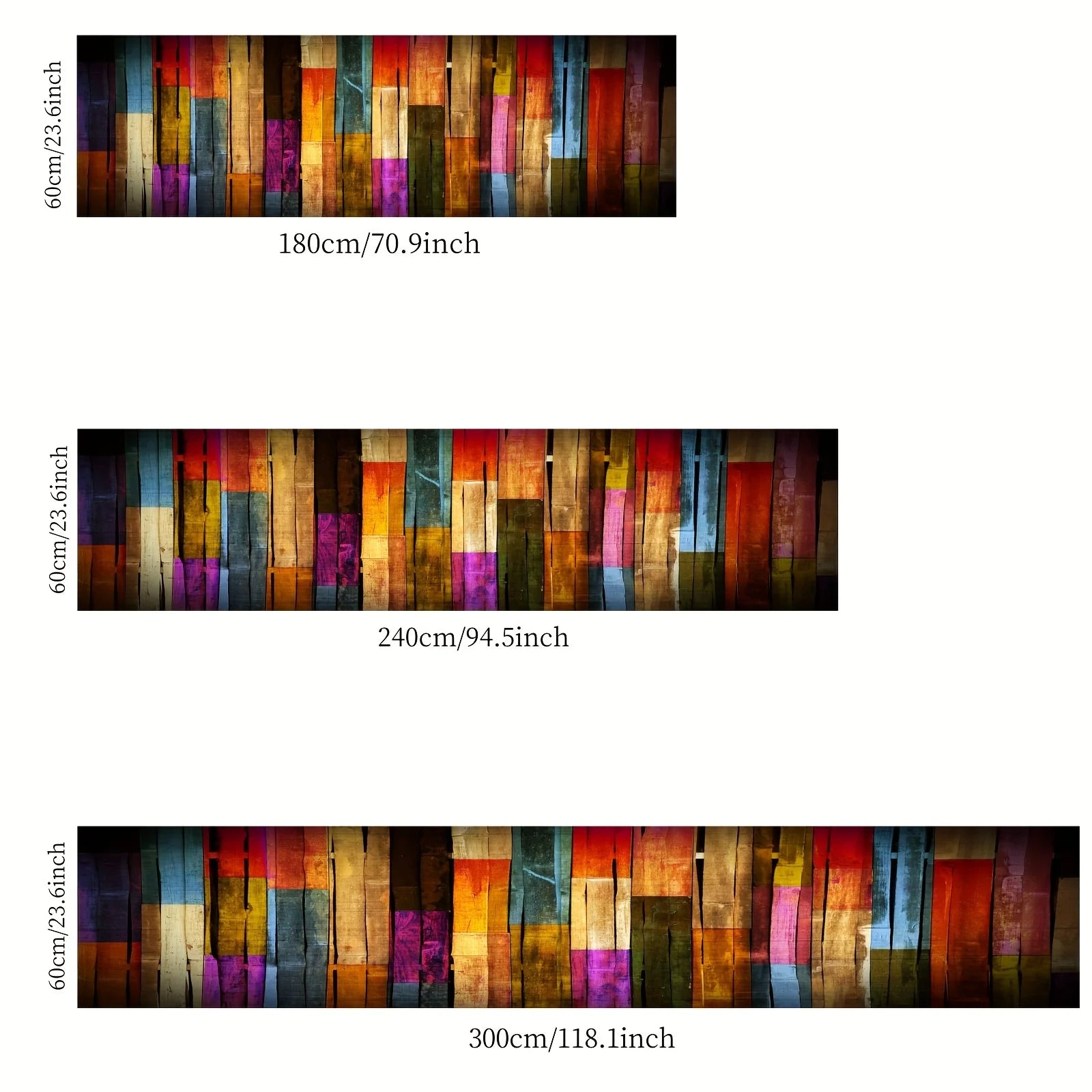 VIKAMA Tapis Couleurs Riches Tapis Arc-en-ciel Tapis Long Couloir Tapis de Cuisine Tapis de Salon Chambre Tapis de Chevet Couverture Doma
