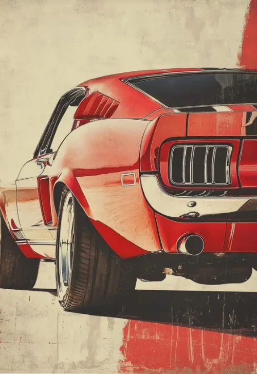 Retro Muscle Car 70s Auto Poster Classic German Car Poster Vintage Wall Art Unique Room Decoration Canvas Painting for Home Room