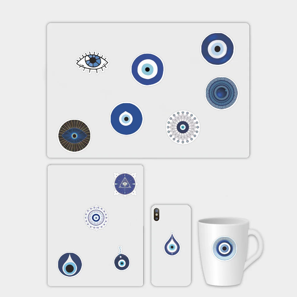 10/30/50pcs Autocollants Graffiti Oeil Turc Gothique Maléfique Esthétique Stickers Skateboard Moto Téléphone Voiture Cool Imperméable