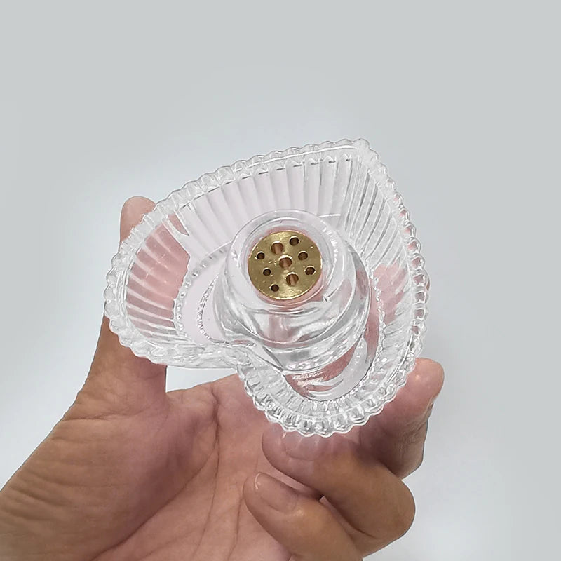 Porte-Palo Santo en verre, Porte-encens en forme de cœur avec récupérateur de cendres, Porte-bâtonnets d'encens pour méditation, yoga, SPA