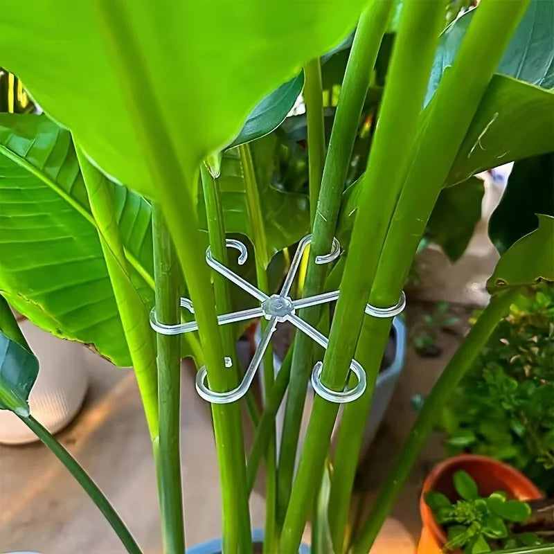 4 pièces support de plante suspendue anti-chute support de poteau crochets en plastique fixateur fleur hydroponique pliable accessoires de jardin fixes
