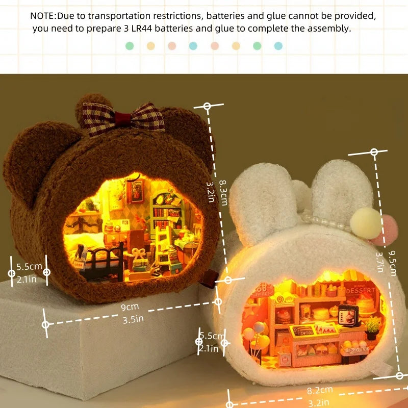 1 pièce, Maison de poupée en bois à assembler soi-même, Kit de maquette à monter, Puzzle 3D, Cadeaux d'anniversaire pour adolescents et adultes, Micro-modèle de décoration intérieure