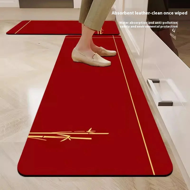 VIKAMA Alfombrillas de cocina de tierra de diatomeas antideslizantes chinas nuevas, resistentes a la suciedad, alfombra recortable, alfombra roja para entrada y baño