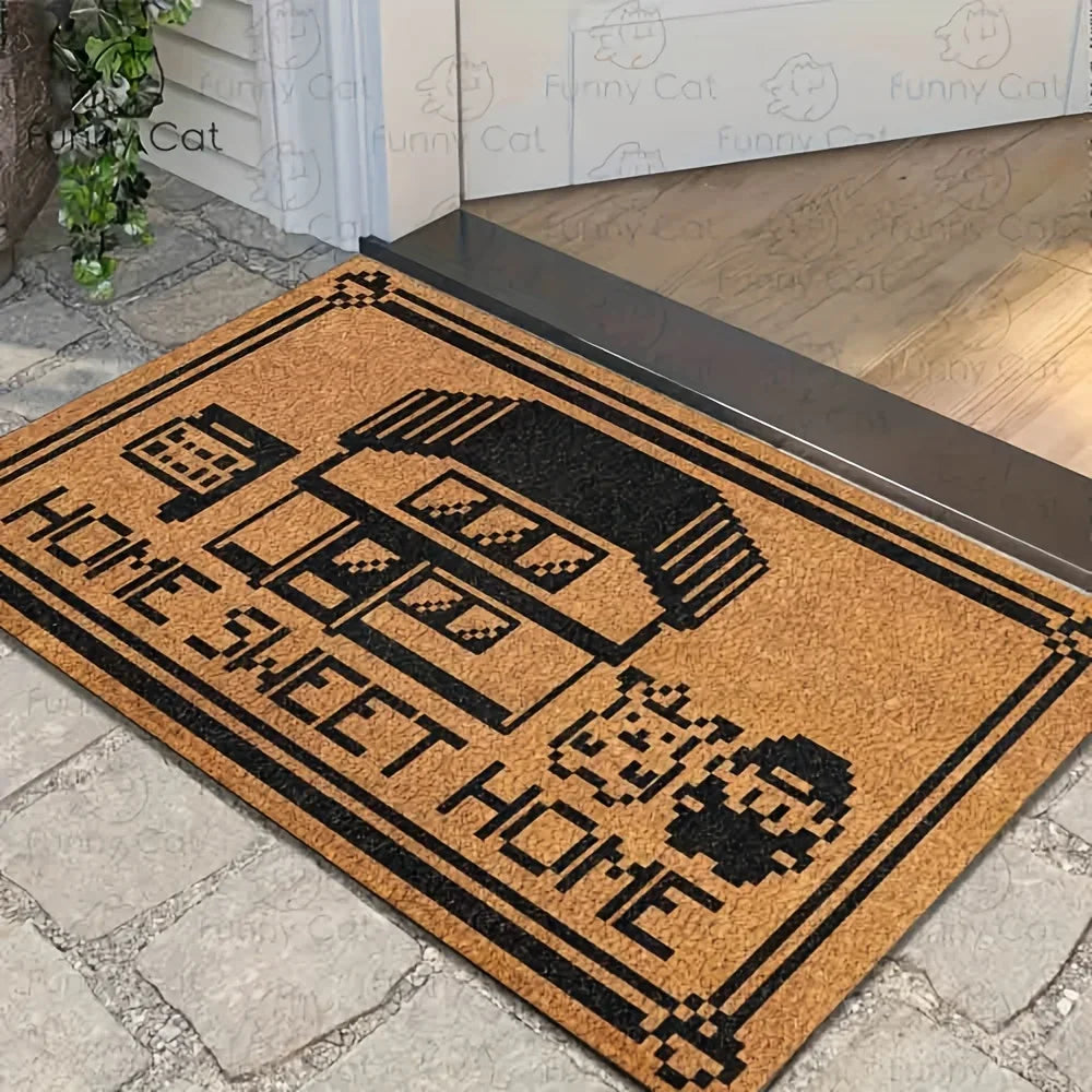 Tapis de style pixel VIKAMA - Tapis de sol durable et antidérapant pour entrées intérieures et extérieures - Décoration intérieure créative