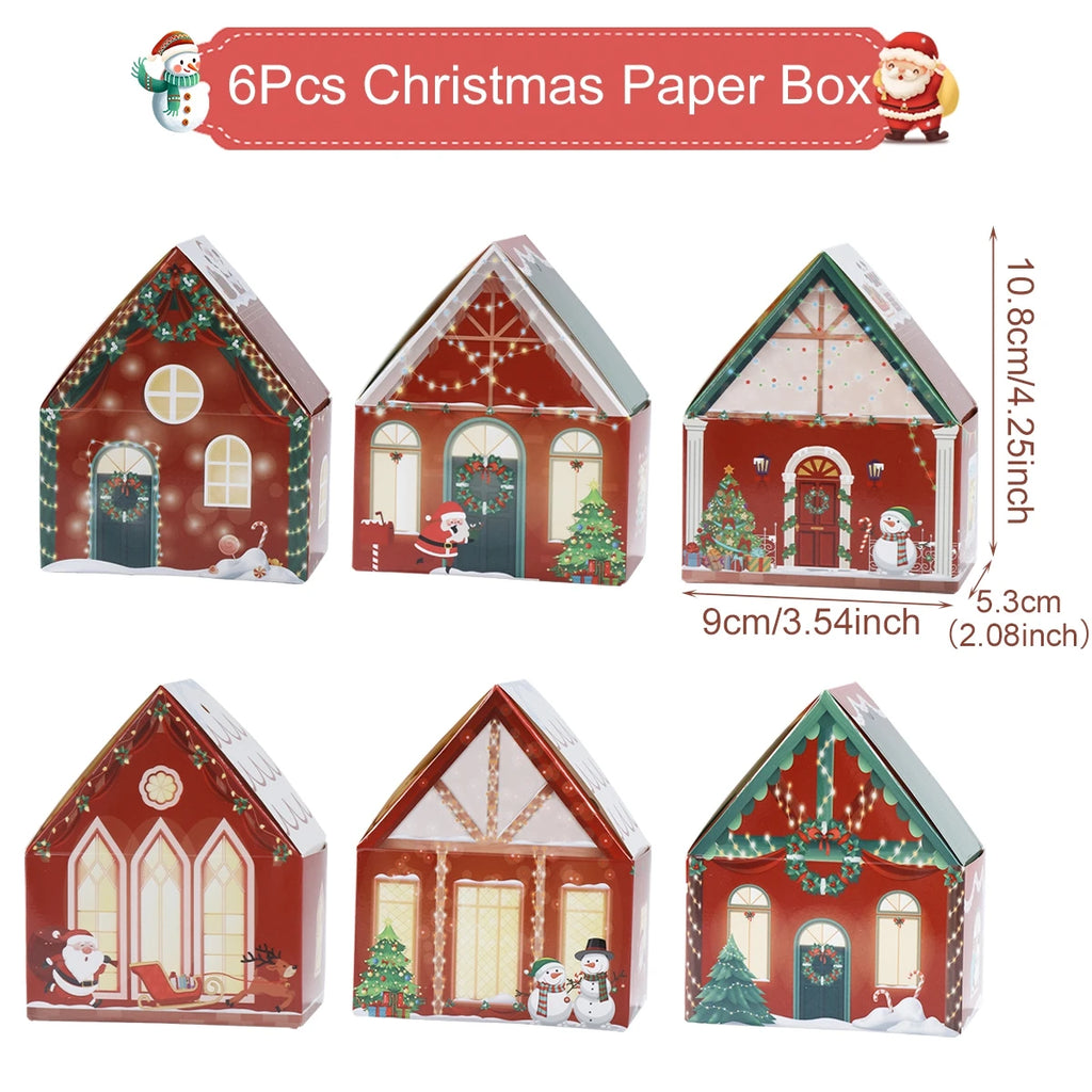 Boîte à bonbons en pain d'épices de Noël, décoration de Noël pour la maison, cadeau du Nouvel An 2024, boîte d'emballage de biscuits, ornement de Noël