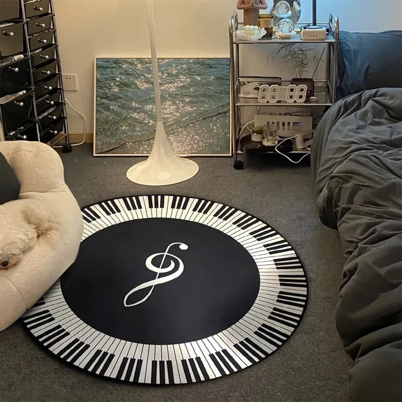 Alfombra VIKAMA para CD de música, alfombra redonda para silla de juegos, alfombrilla de suelo para habitación, sala de estar decorada, salón, alfombra antideslizante de gran superficie