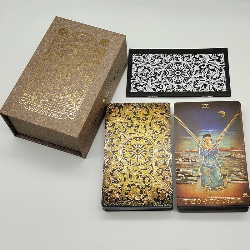Fantastic 80 Pieces Silver foil Tarot Cards Waterproof PVC Quality With Flip Box As A Luxury Gift
