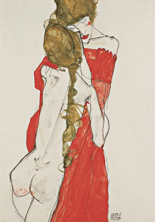 Klimt and Schiele Art Exhibition Print Gustav Klimt Vintage Garden Art Print Egon Schiele Women Famous Painting Decor Canvas Art
