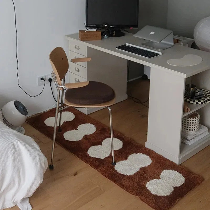 Tapis de chevet minimaliste noir et blanc VIKAMA pour chambres et salons Tapis moelleux et confortable pour la décoration intérieure