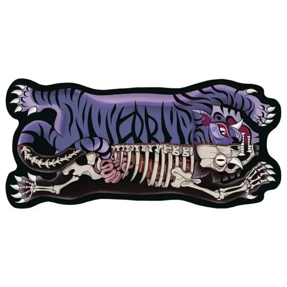 Alfombra con forma de tigre VIKAMA - Antideslizante, fácil de limpiar, decoración del hogar, felpudo de cocina y baño, felpudo de entrada