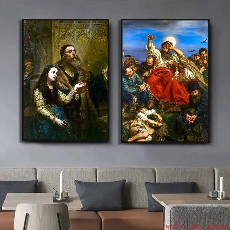 Stanczyk Jan Matejko Póster Vintage Cuadro en Lienzo Antiguo Impresión de Arte Retro Decoración del Hogar Decoración de Pared Regalo
