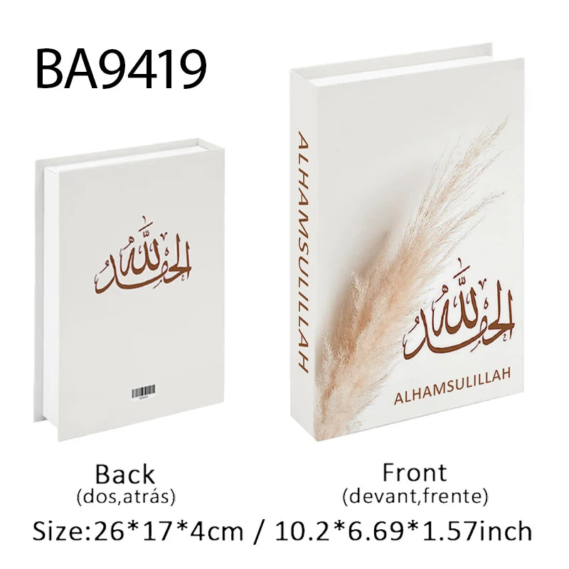 Islamic Kaaba Mosque Luxe Fake Book Storage Box Home Interior Decoration Decorative Books Coffee Table Bedroom Living Room Decor