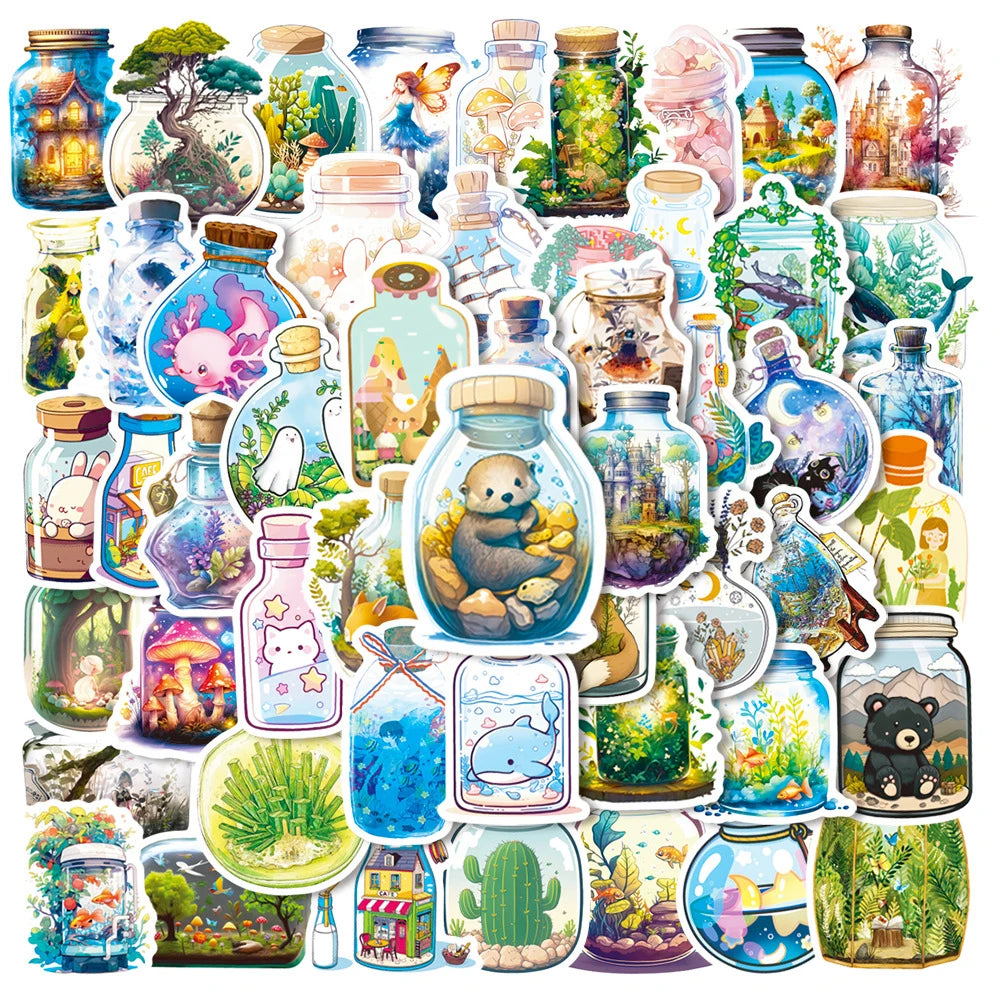 10/30/50pcs Pegatinas de graffiti con diseño de botellas de poción mágica de dibujos animados para ordenador portátil, maleta, teléfono, cuaderno, guitarra, decoración, juguetes