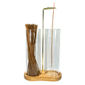 Porte-encens en verre 2 en 1 anti-cendres volantes avec récupérateur de cendres amovible et organisateur de bâtonnets d'encens Décoration d'intérieur