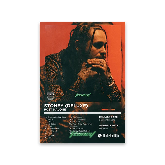 Rapper Album Cover Retro Poster Music Canvas Wall Art Print Mural Home Decor Music Lover Gift